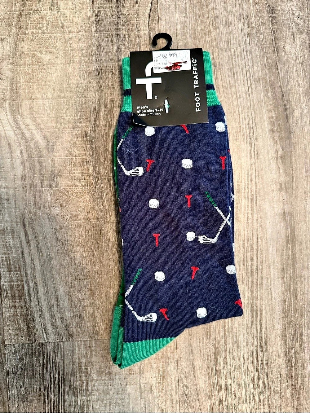 Foot Traffic Men's Golfer Socks Blue & Green M/L